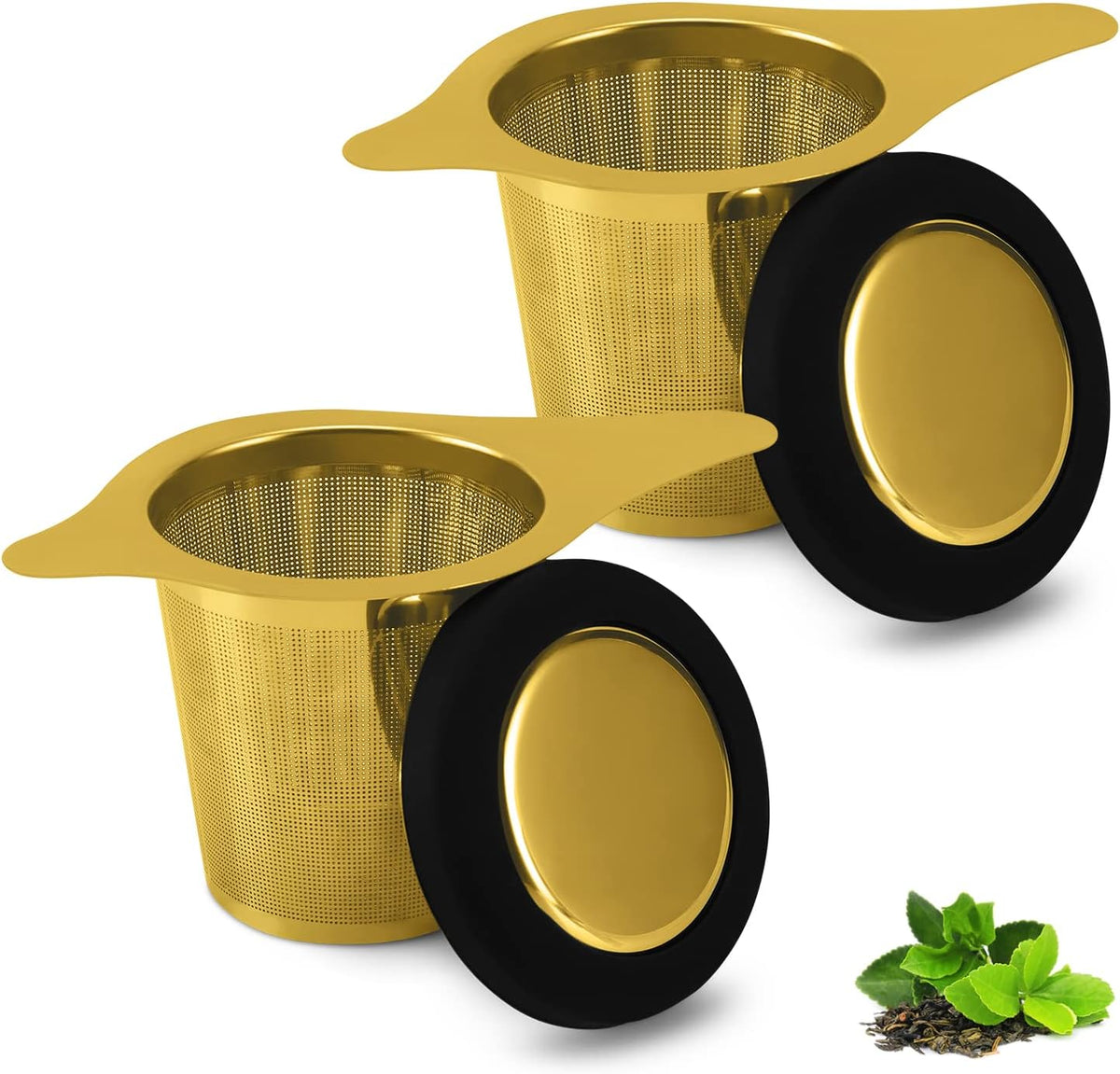 Tea Infuser Basket Stainless Steel Tea Strainer Tea Filter With Small Strainer And Lid Tea Diffuser For Loose Leaf Tea Superior Brewing Experience (One pack silver)
