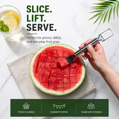 2 in 1 Stainless Steel Watermelon Slicer Fork
