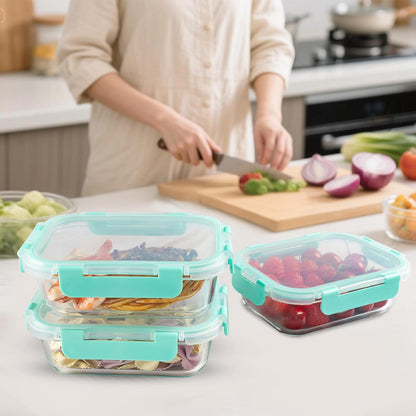 10 Pack 22 oz Glass Meal Prep Containers, Food Storage Containers with Lids, Airtight Leakproof Lunch Containers for Kitchen, Freezer, Microwave, Dishwasher Safe (Grey)