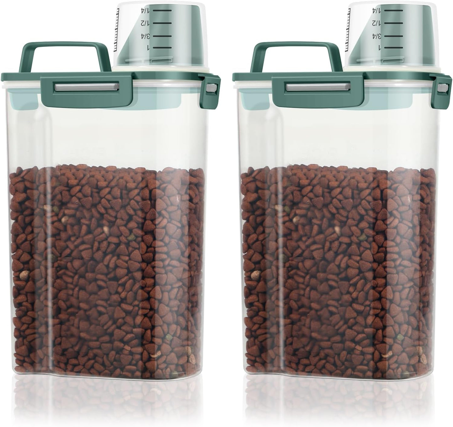 TBMax Pet Food Storage Containers 2 Pack 8-10 Lbs Airtight Dog Food Container Dispenser with Large Spout & Portable Handle, Travel Dog Treat Cat Food Storage Bin Bird Seed Container