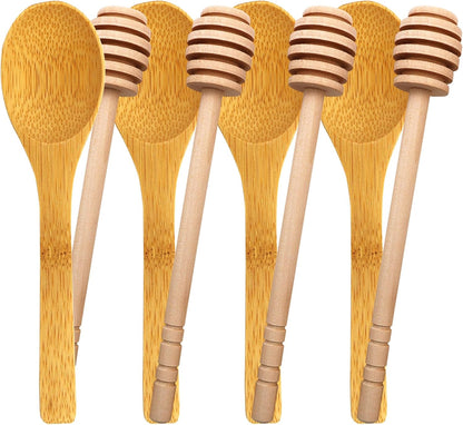 BLUE TOP 20PCS Wooden Honey Dipper Stick 6 Inch Individually Wrapped Honey Stirrer Stick,Honeycomb Sticks,Honey Wand for Honey Jar Dispense Drizzle Honey and Wedding Party Favors Gift.