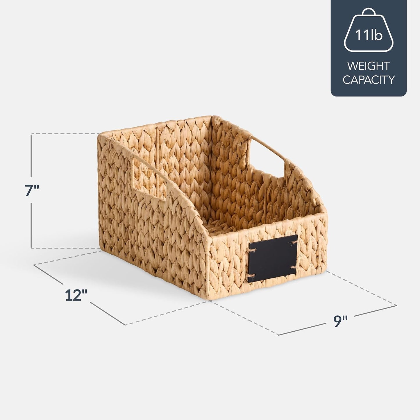 Best Choice Products Water Hyacinth Pantry Storage Baskets, Wicker Baskets w/Built-in Handles, Handwoven Shelf Baskets for Organizing, Pantry Organizers and Storage, 3-Pack - Chestnut