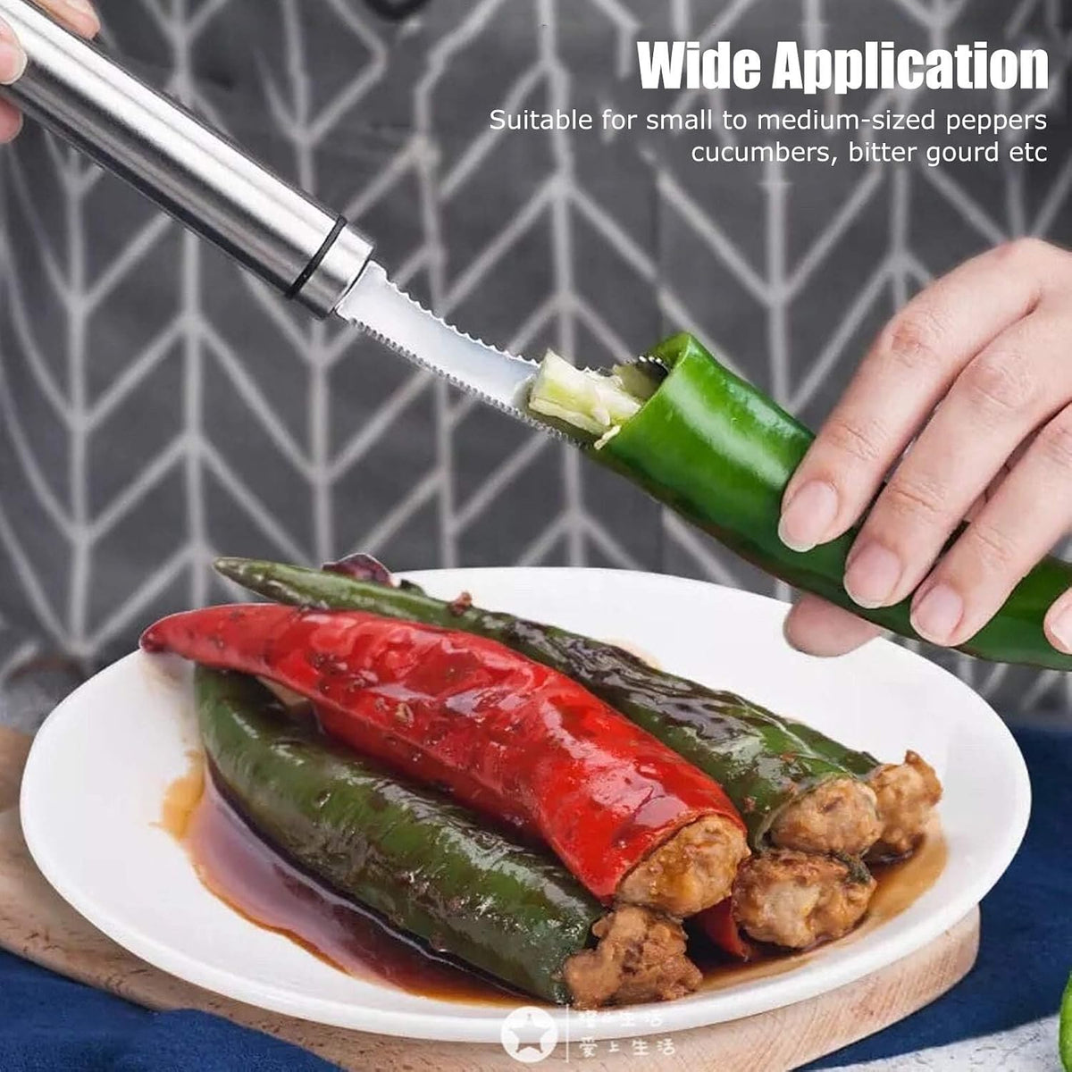 Jalapeno Corer,2PCS Cucumber Corer Jalapeno Corer Tool Rubber Handle