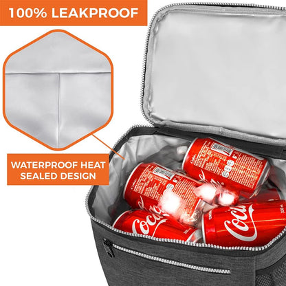 opux Insulated Lunch Box Men Women, Lunch Bag for Work School, Leakproof Soft Cooler Tote Adult, Large Lunch Pail Kids Boys Girls, Picnic Beach Food Bag with Shoulder Strap, Purple Floral