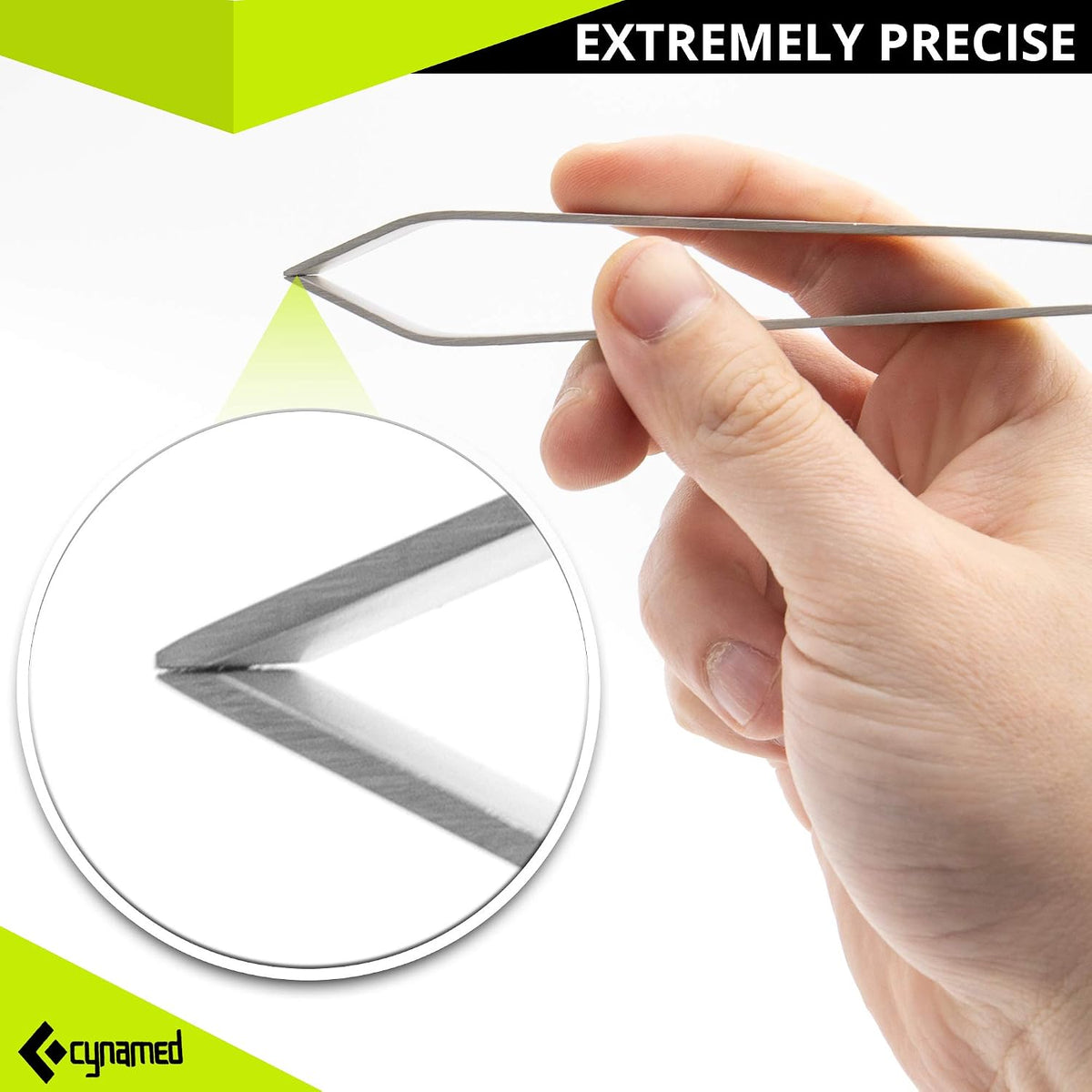 Cynamed 2 Pieces Fish Bone Tweezers, Stainless Steel Flat and Slant Tweezers Pliers Remover Tool, Non Slip Grip, Durable and Easy to Use (4.6")