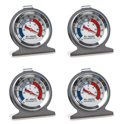 4 Pack Refrigerator Freezer Thermometer, Classic Series Large Dial Analog Thermometer for Fridge Freezer Cooler