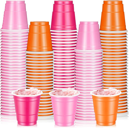Roshtia 100 Pack 2 oz Plastic Shot Cups, Mini Disposable Shot Glasses 2 oz Wedding Party Cups for Bridal Shower Wedding Party, Beer Taste Serving, Snacks(Black, Gold)