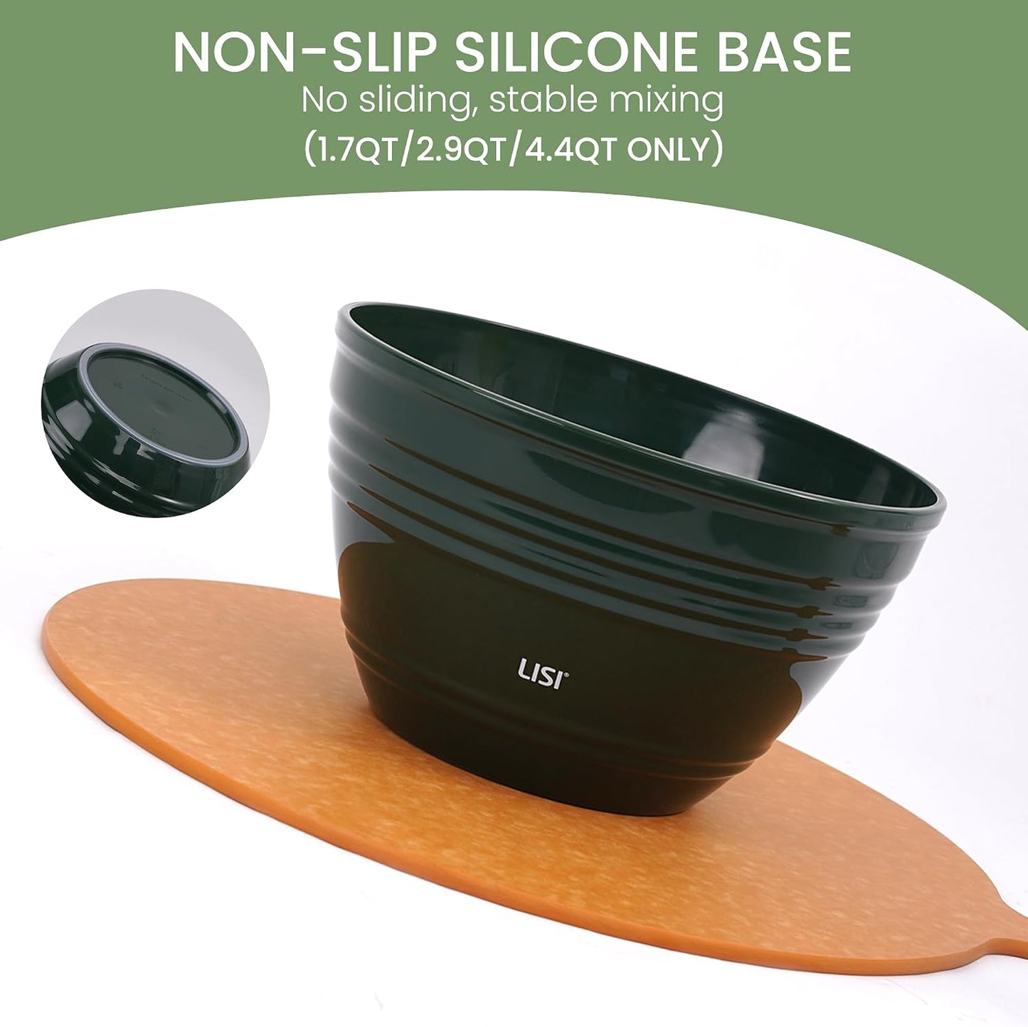 LISI 23Pcs Mixing Bowls Set with Lids, Airtight BPA-Free Nesting Bowls for Mixing, Baking, Cooking & Storage, Dishwasher Safe Serving Bowl, Includes Spatula, Spoons, Brush & Whisk