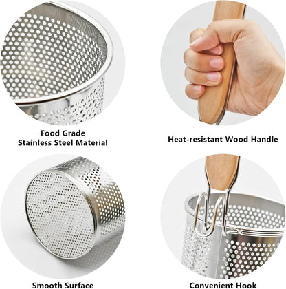 Stainless Steel Pasta Strainer, 2pcs Noodle Strainer Pasta Baskets