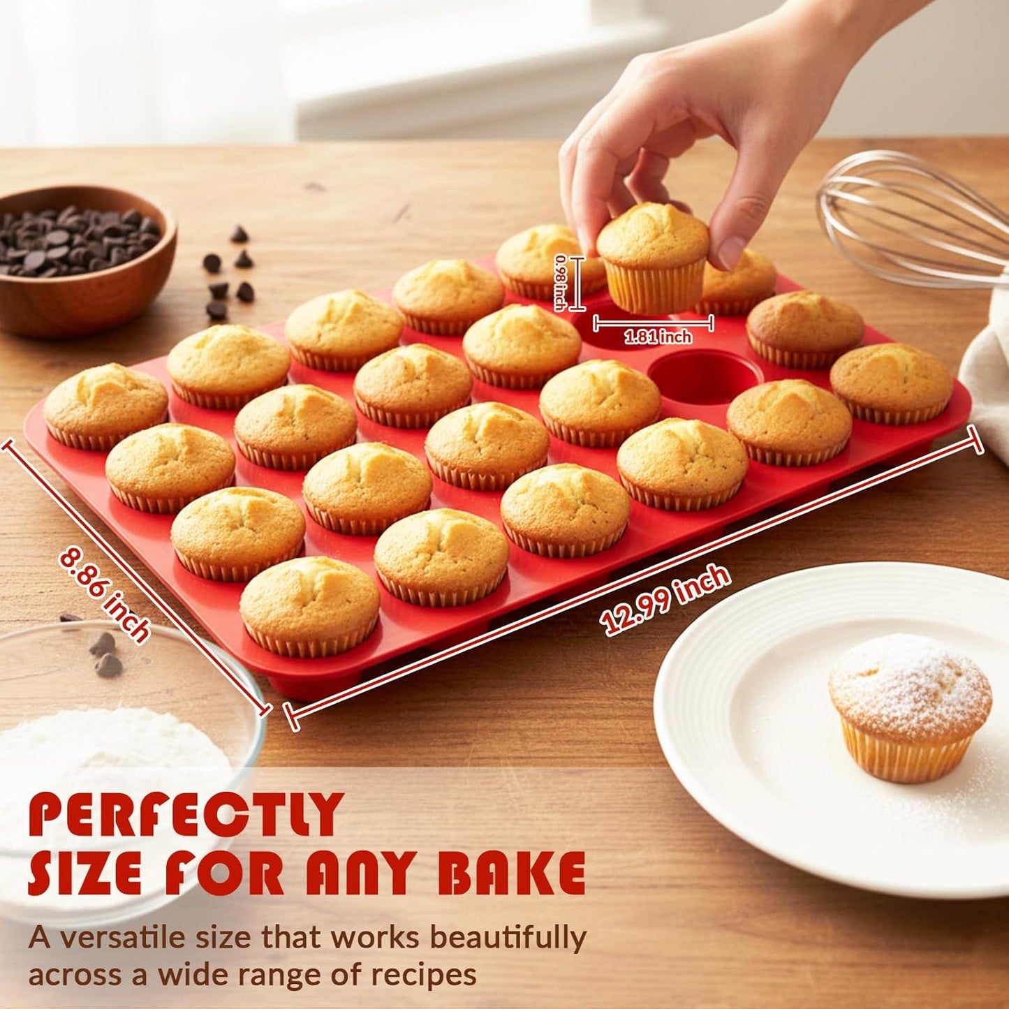 HKNMTT Silicone Muffin Pan for Baking, Cupcake Egg bites Brownie Mold 12 Cup Regular Size, Oven Safe BPA Free kitchen Appliances