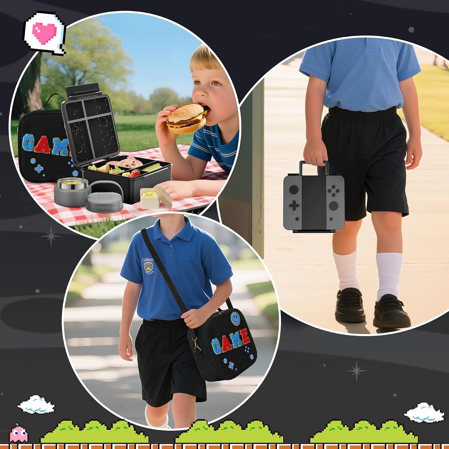 Lunch Box Kids, Leak Proof 5 Compartment Bento Box for Kids, 13oz Thermo for Hot Food Kids Lunch Box,Hot Lunch Box for School Travel