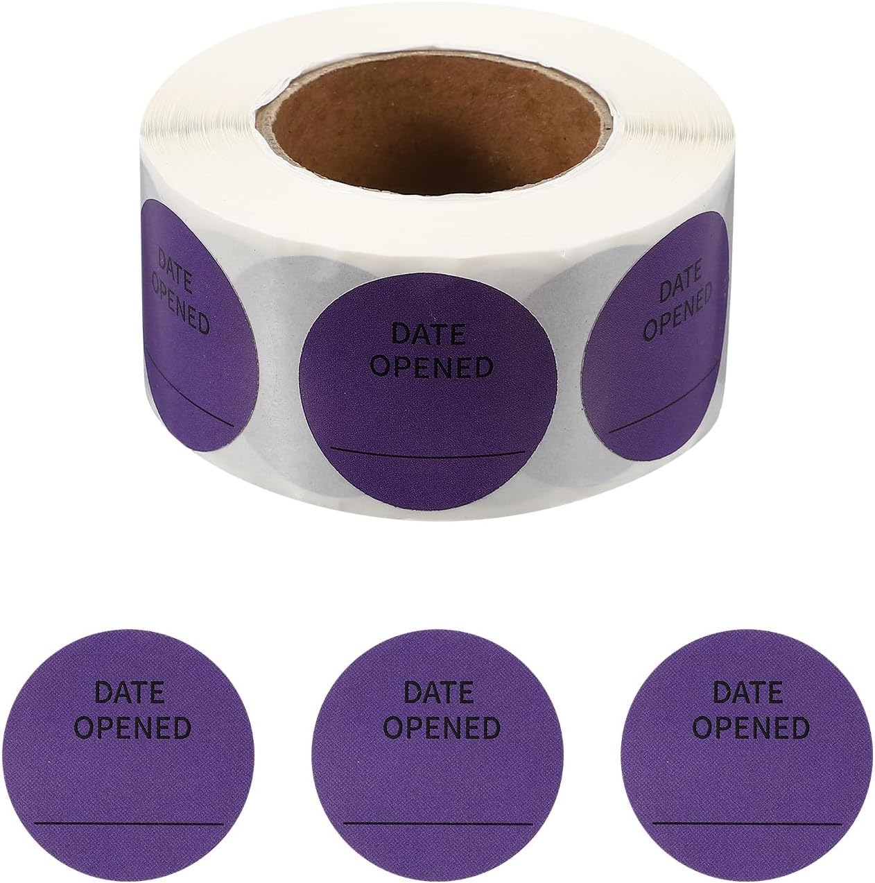 PATIKIL 500 Pcs Date Opened Stickers Roll, 1.25 Inch Food Storage Labels Removable Freezer Labels Adhesive Food Labels for Inventory Organized Kitchen Containers, White and Black