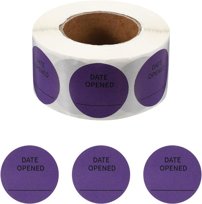 PATIKIL 500 Pcs Date Opened Stickers Roll, 1.25 Inch Food Storage Labels Removable Freezer Labels Adhesive Food Labels for Inventory Organized Kitchen Containers, White and Black