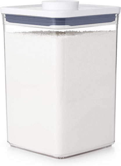OXO Good Grips POP Container - Airtight Food Storage - Big Square Short 2.8 Qt Ideal for 5 lbs of sugar, cookies or crackers