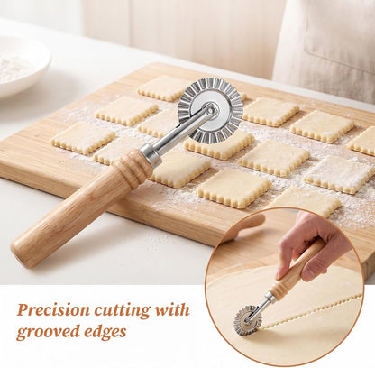 2 Pcs Fluted Pastry Wheel Cutter, Fluted Pastry Wheel