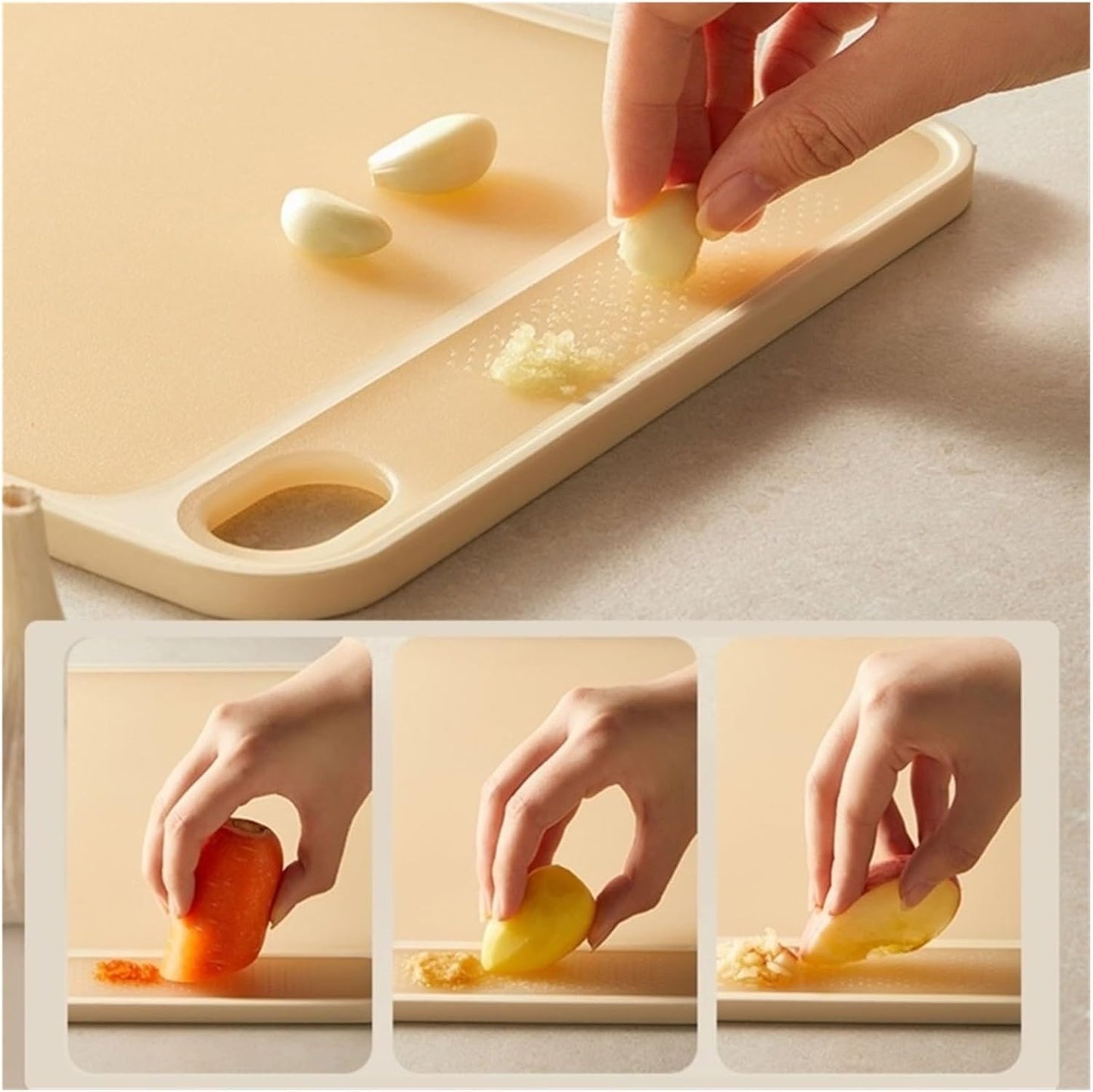 Kitchen Non-slip Thickened Cutting Board Mat And Vegetable(For beige,For Medium)