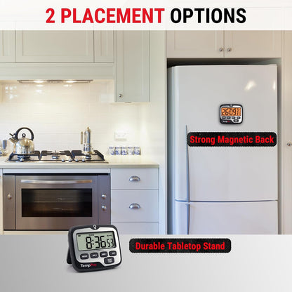 TempPro TM01 2-in-1 Kitchen Timers for Cooking with 12/24H Clock Mode