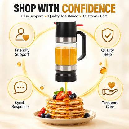 Honey Dispenser 9.8 Oz No Drip with Base 2026 Upgrade, Glass Honey Jar pot with Handle, Syrup Dispenser for Coffee or Tea, Mess Free Honey Dispenser for Honey and Syrup, Honey Container