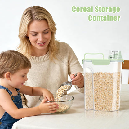 TBMAXS 2 Pack 3 Lbs Dog Cat Food Storage Containers for Travel, Portable Pet Food Storage Container, Easy-Pouring Bird Seed Dispenser, Airtight Rice Cereal Oatmeal Flour Holder -Beige