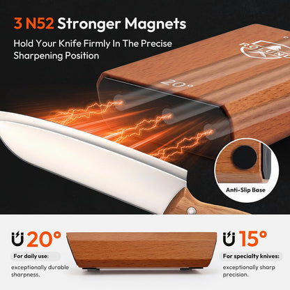 Rolling Knife Sharpener Kit with Diamond & Ceramic Discs, Angles 15° & 20°