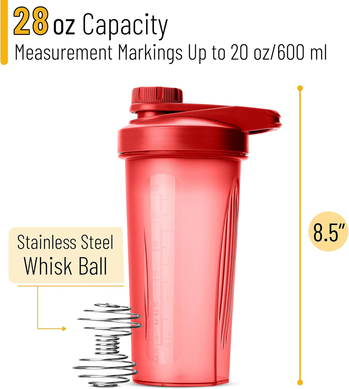 Mr. Pen- Shaker Bottles for Protein Mixes with Twist Cap, 28 oz