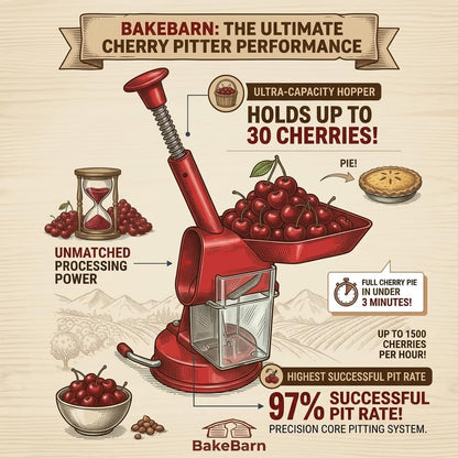 Cherry Pitter, Olive Stoner, Stainless Steel Plunger, Suction Base