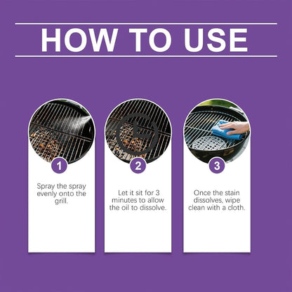 Rivoneed Grill Cleaner,Fast Acting Heavy Duty Grill Degreaser Spray,Heavy Duty Stainless Steel Degreaser,Professional Bbq Cleaner Degreaser For Outdoor Grill,Kitchen Oven,Smoker,Grates (1pc)