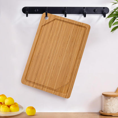 Wood Cutting Board Set of 4, Wooden Chopping Boards with Food Icons for Kitchen, Charcuterie Board for Meat, Vegetables, Fruits, Cheese
