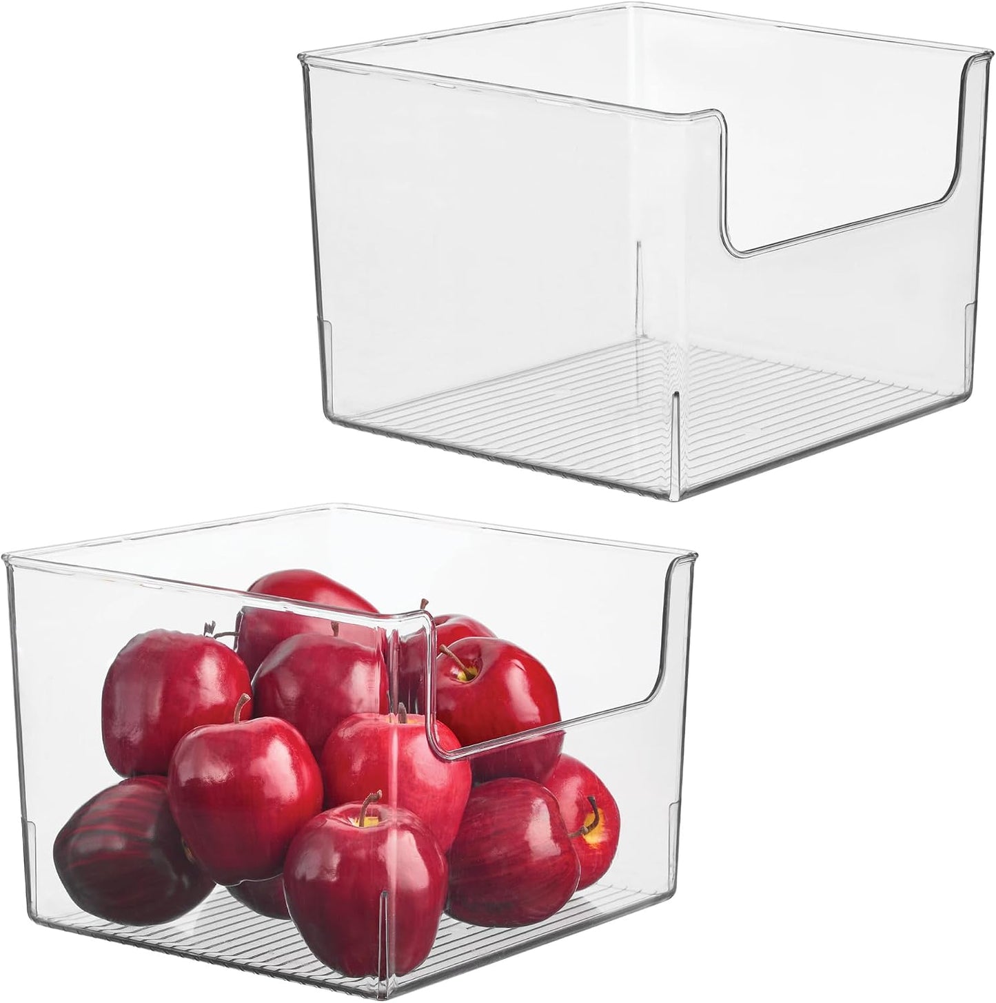 iDesign Open-Front Storage Bin, Clear | Kitchen, Pantry, Bathroom, Home Office, Made in USA
