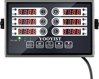 6 Channel Commercial Kitchen Timer Digital Stainless Steel Timer