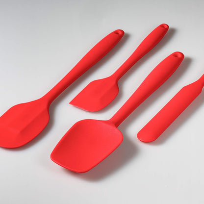 4 Piece Silicone Spatula Set, Flexible Heat Resistant Non-scratch Baking Cooking Rubber Spatulas with Stainless Steel Core, Black