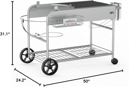 Grill Table for Weber 22" &18" Original Kettle, for Weber Grill Table, Stand Cart for JumboJoe Master-Touch Charcoal Outdoor Prep Performer Charcoal Accessories for Outside
