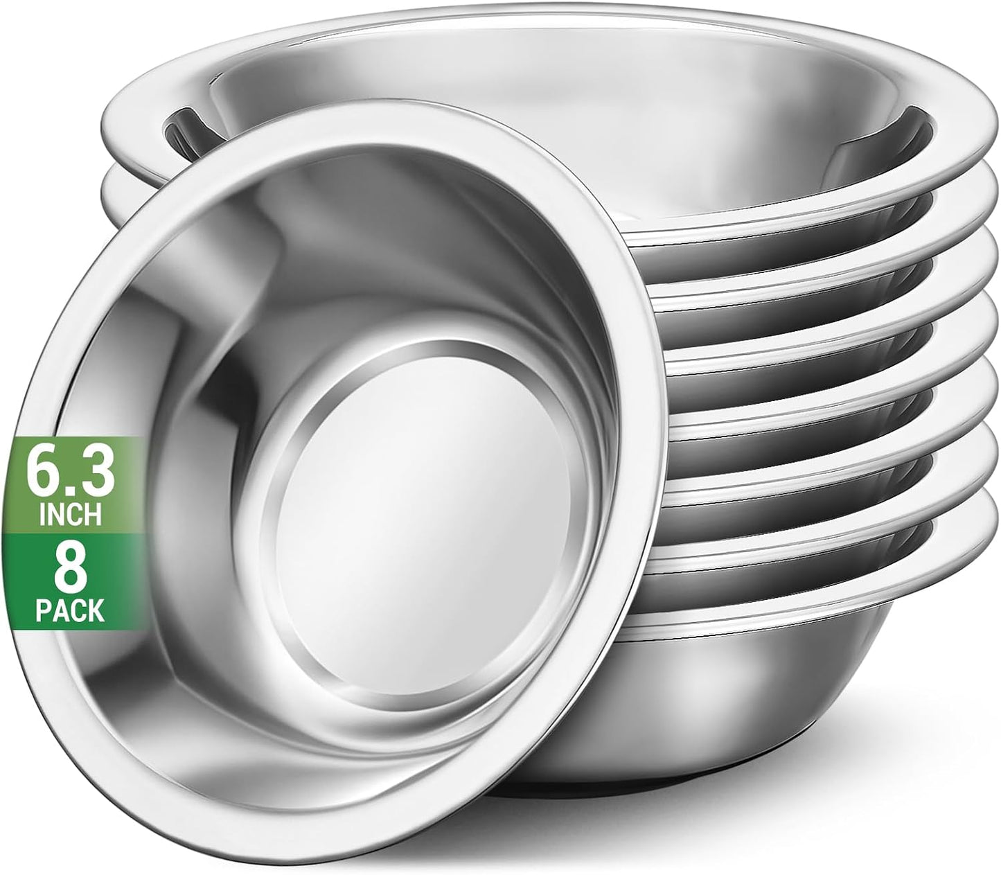 304(18/8) Stainless Steel Mixing Bowls for Kitchen, 4 Pack 6.3" 13.67 fl.oz Metal Mixing Bowls Set Stackable for Baking Serving Cooking Food Prep Storage Dishwasher Safe Lightweight