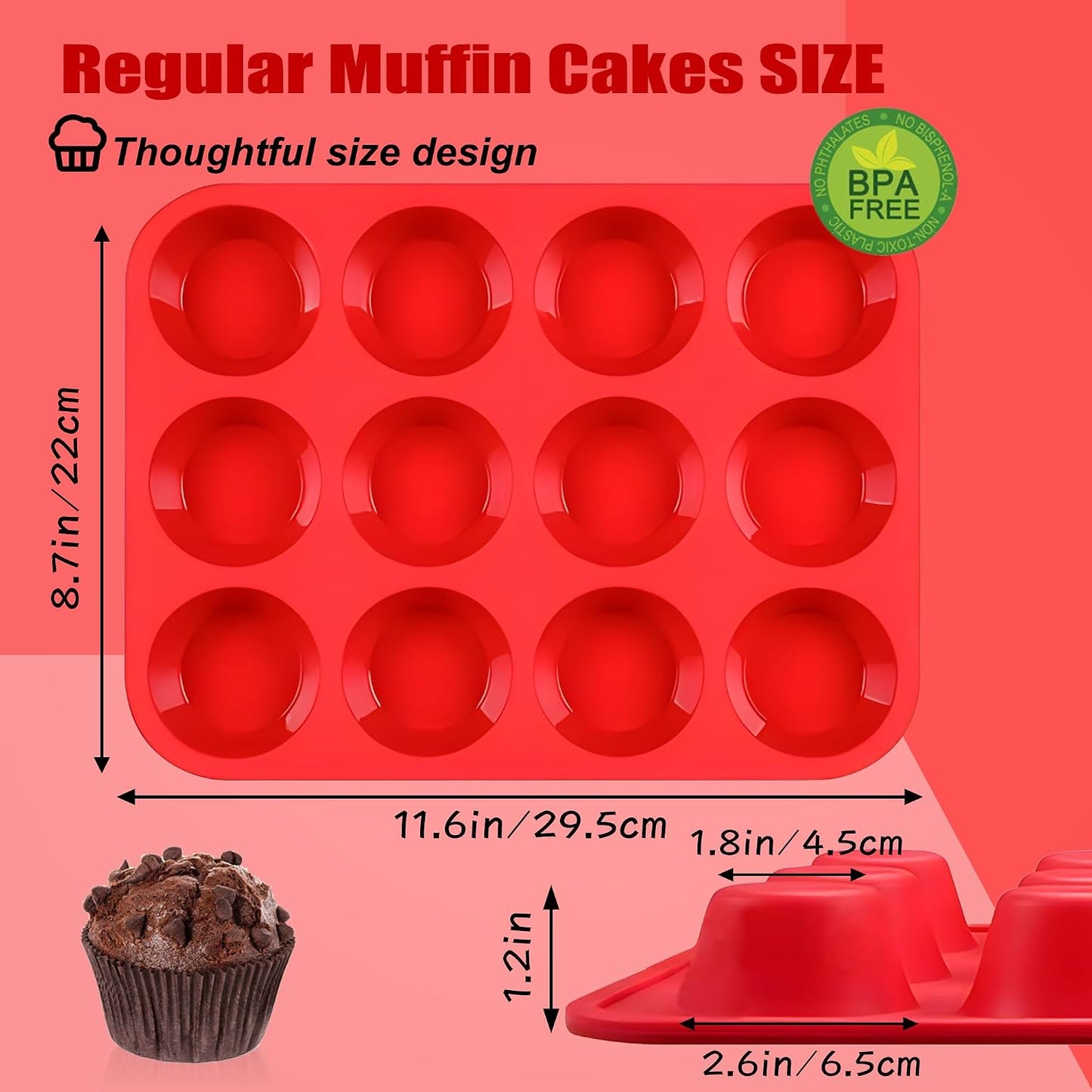 Reusable Non-Stick Silicone Baking Cups, Food Grade BPA Free Cupcake Muffin Liners, Oven & Dishwasher Safe Easy Release, Multicolor Rainbow, 24 Pack, for Muffins Cupcakes