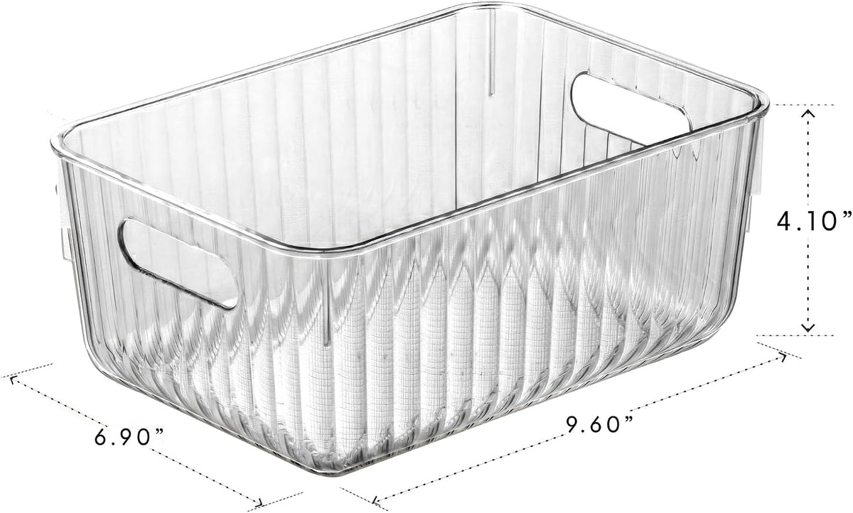 BINO | Plastic Storage Bins, X-Large | THE GATSBY COLLECTION | Clear Storage Bins for Organization | Pantry Organizers | Kitchen Organizer | Fridge & Freezer Organizer | Cabinet Plastic Containers