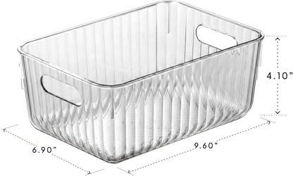 BINO | Plastic Storage Bins, X-Large | THE GATSBY COLLECTION | Clear Storage Bins for Organization | Pantry Organizers | Kitchen Organizer | Fridge & Freezer Organizer | Cabinet Plastic Containers
