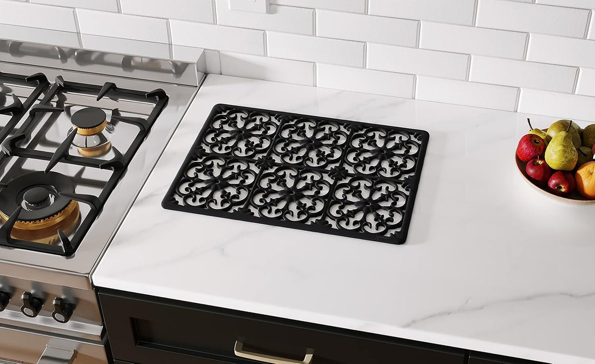 GASARÉ, Extra Large, Thick, Silicone Trivet for Hot Dishes, Pots, and Pans, Heat Resistant Mat for Countertop, Hot Pad for Kitchen, Easy to Clean, 16 x 12 x 3/8 Inches, White