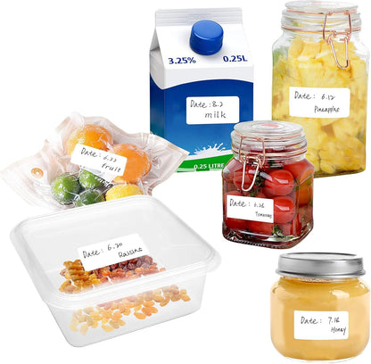 400pcs Removable Freezer Labels, 1.2 x 0.6 Inch (30×15mm) Blank Food Storage Stickers, Water Oil and Tear Resistant, No Residue Lables for Jars Bottle, Kitchen, Meal Prep