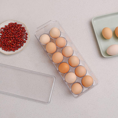 Sooyee 2 Pack Covered Egg Holders for Refrigerator,Clear 2X24 Deviled Egg Tray Storage Box Dispenser,Stackable Plastic Egg Cartons,Egg Holder Countertop(48 Eggs)