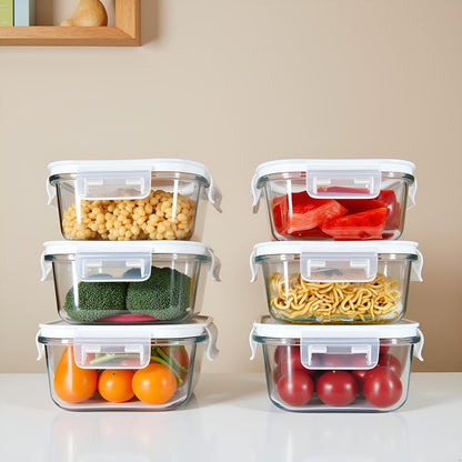 8 Pcs Square Glass Food Storage Container with Lids, 16OZ Square Glass Meal Prep Containers Set, 2 Cup glass Food Storage for Lunch Salad, Microwave, Oven, Freezer, Dishwasher Safe (4 Pack)