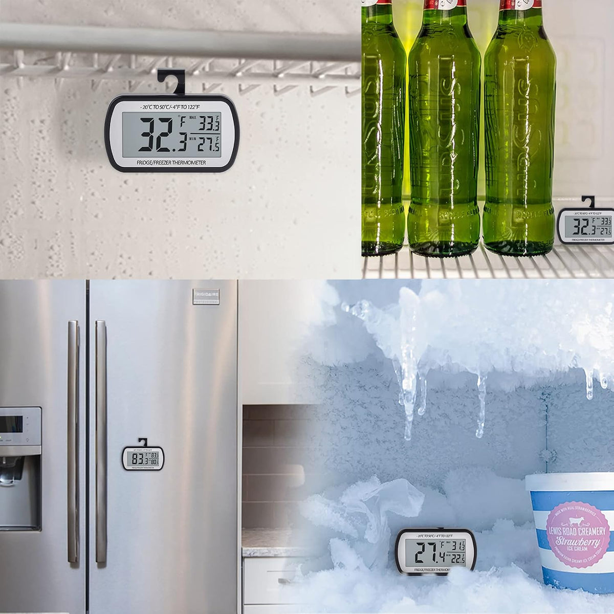 AEVETE Refrigerator Thermometer Digital Fridge Freezer Thermometer