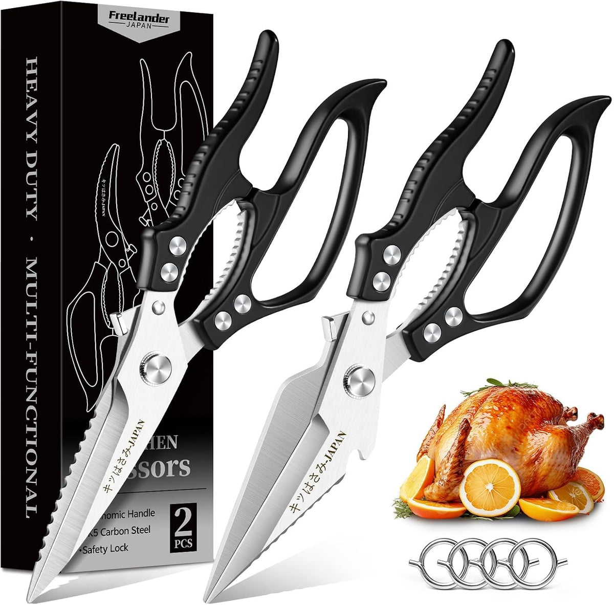 Freelander Kitchen Scissors Set - All Purpose Heavy Duty Poultry Shears