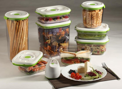 FOSA Vacuum Seal Containers (3-Pack, 34oz) – Airtight Food Storage Containers for Freshness | BPA-Free, Dishwasher Safe | Ideal for Meal Prep, Leftovers, Dry Goods (Pump Sold Separately)