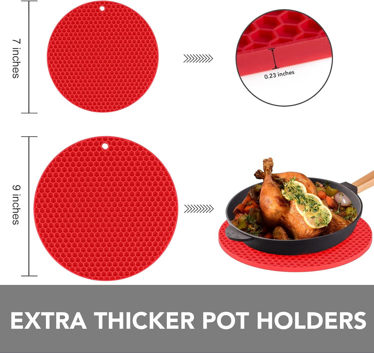 Joyhalo 4 Pack Trivets for Hot Dishes