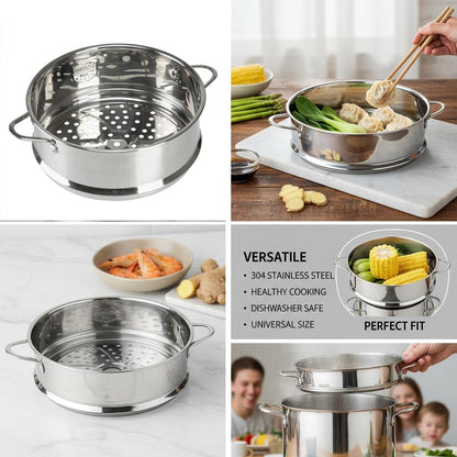 Stainless Steel Dumpling Steamer Basket,Insert for Pot Cooking(9.44INCH）