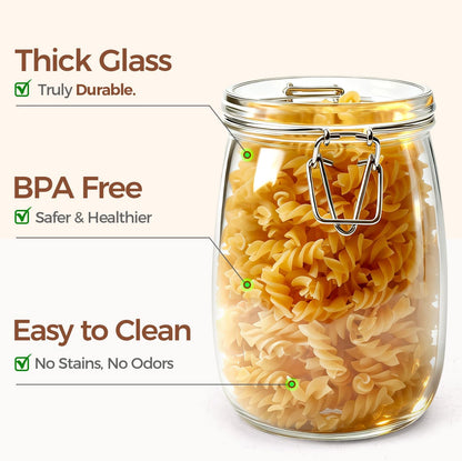 ComSaf 6-Pack 17oz Short Glass Jars for Drawers, Small Airtight Food Canisters for Spices, Nuts & Kids Snacks, Pint Sized Canning Jar Set for Jams, Pickles & Pantry Organization
