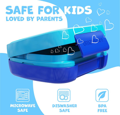 Umami All-in-1 Bento Box for Kids, Ice-pack & Utensils Included, 100% Leakproof & BPA free, Parents' favorite Lunch Box Kids (Green, 27 oz)