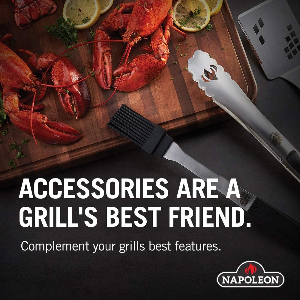 Napoleon BBQ Grill Accessory - Stainless Steel Grid Scraper - 62031 - Stainless Steel, Double Sided Head for Different Grate Sizes, Hanging Loop, Grill Scraper