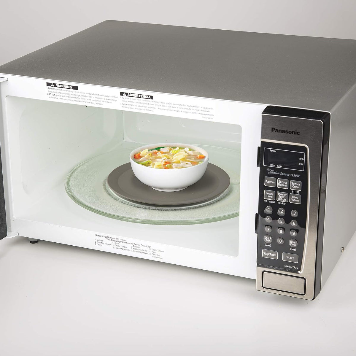 PrepSolutions Compact Microwave Multi-Mat, 9.5 Inches, Gray – Microwave Food Splatter Protector & Heat-Resistant Trivet