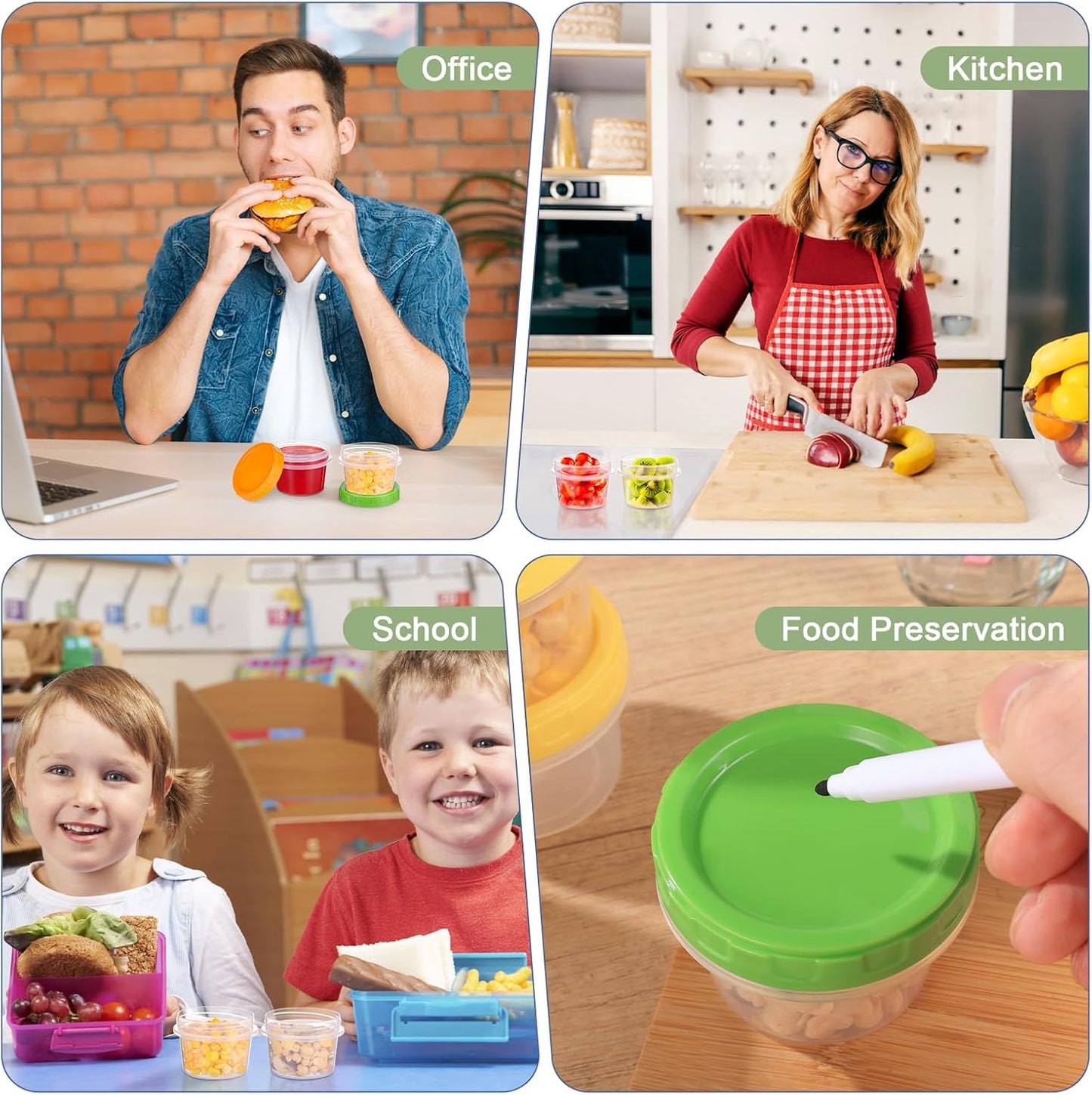 10 oz Plastic Containers with Lids, 12 Pack Stackable Small Freezer Container, Reusable Clear Food Storage Meal Prep Containers for Snack Fruit, Microwave & Dishwasher Safe